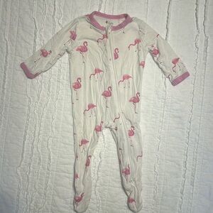 Kyte BABY flamingo footed zipper sleeper